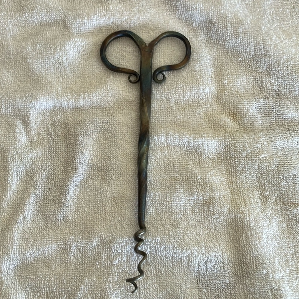 Wine bottle opener handmade by blacksmith.